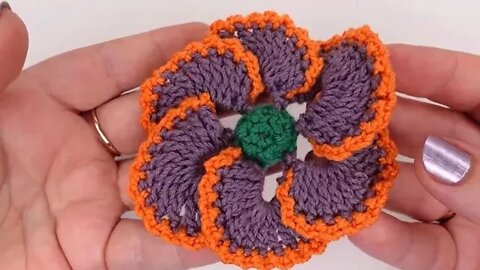 How to crochet simple spiral flower motif tutorial by marif6a