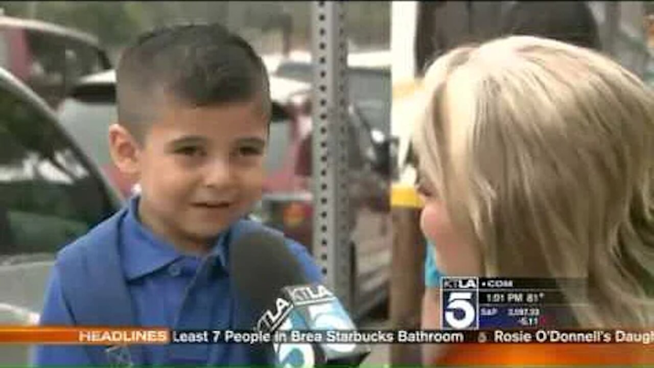 Reporter Makes Kid Cry On TV