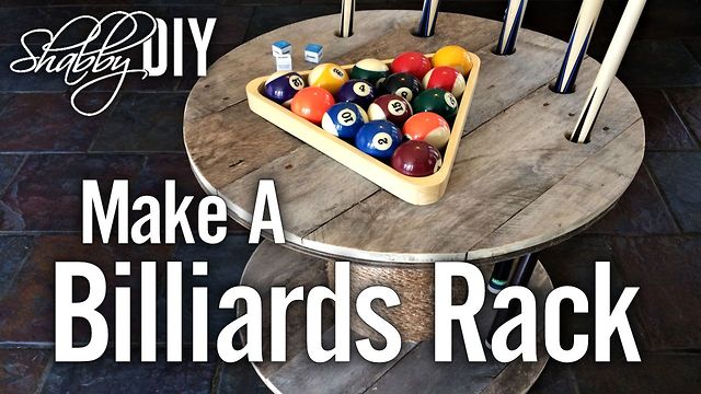 Make a billiards rack from a wooden spool