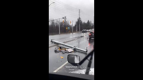 Truck Takes Down Hydro Pole On Highway 427