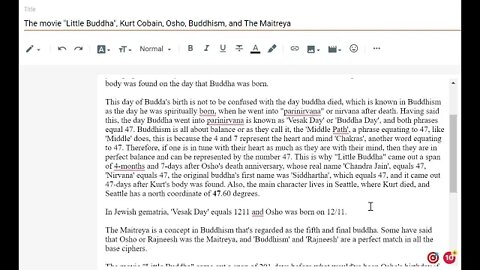 The movie 'Little Buddha', Kurt Cobain, Osho, Buddhism, and The Maitreya #gematria #truth #kabbalah