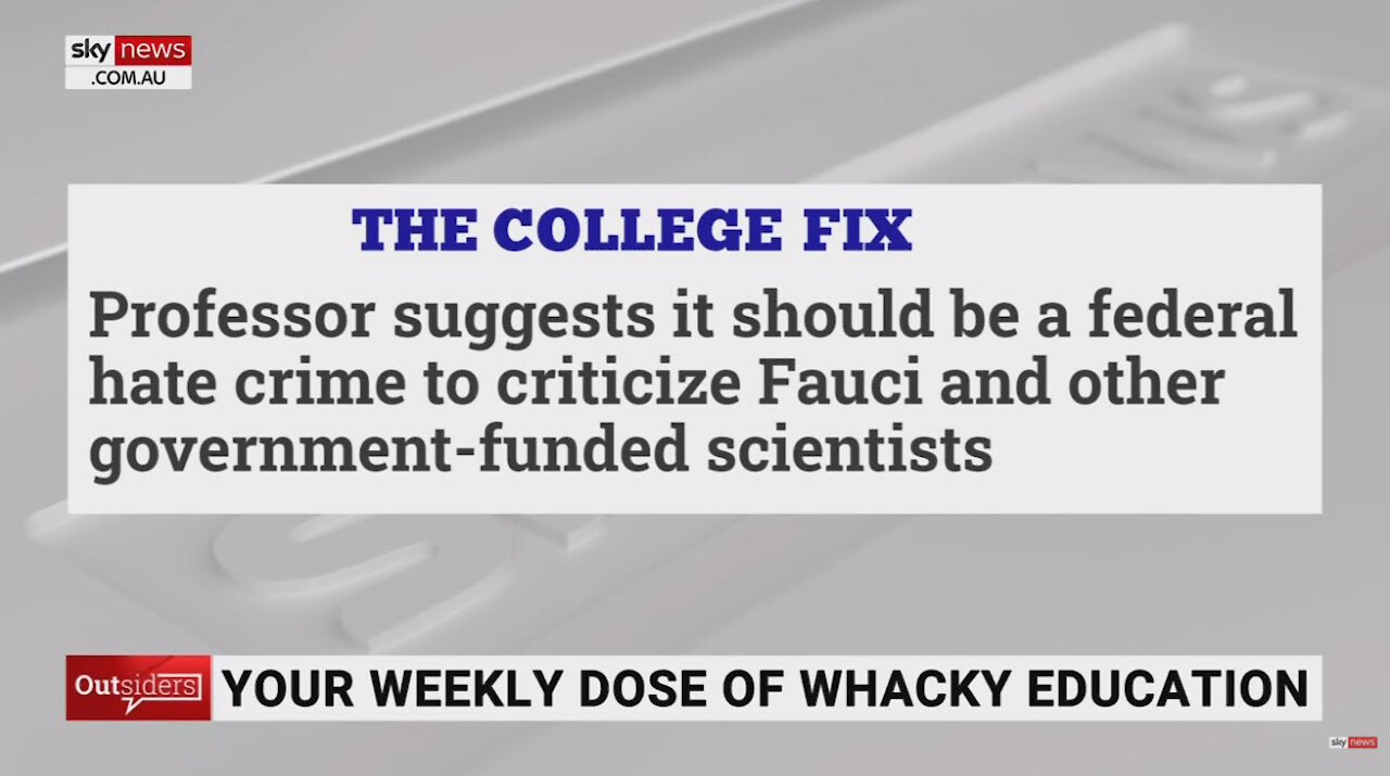 US University professor suggests 'criticising' Fauci should be federal offence