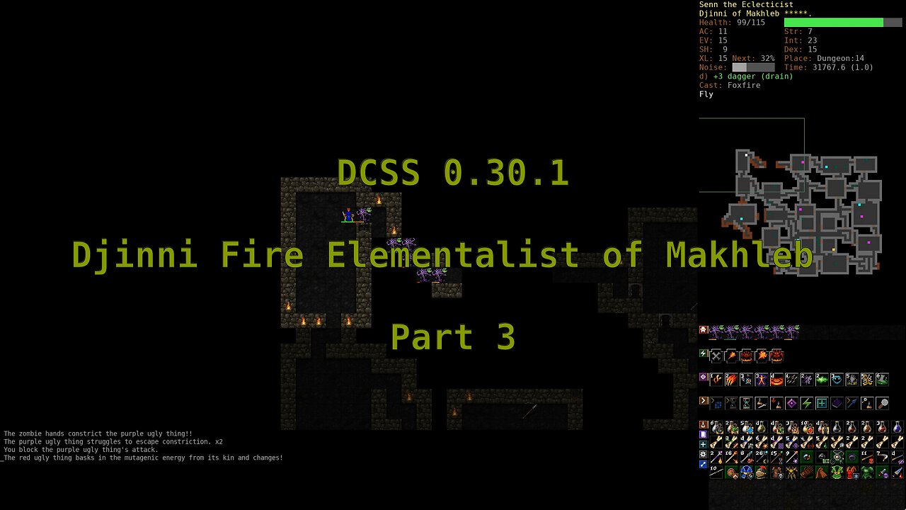Dungeon Crawl Stone Soup 0.30.1 - Djinni Fire Elementalist of Makhleb - Part 3