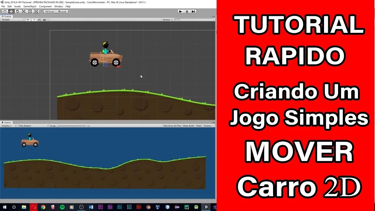 Mover CARRO 2D - TUTORIAL Rapido - Criando Jogos