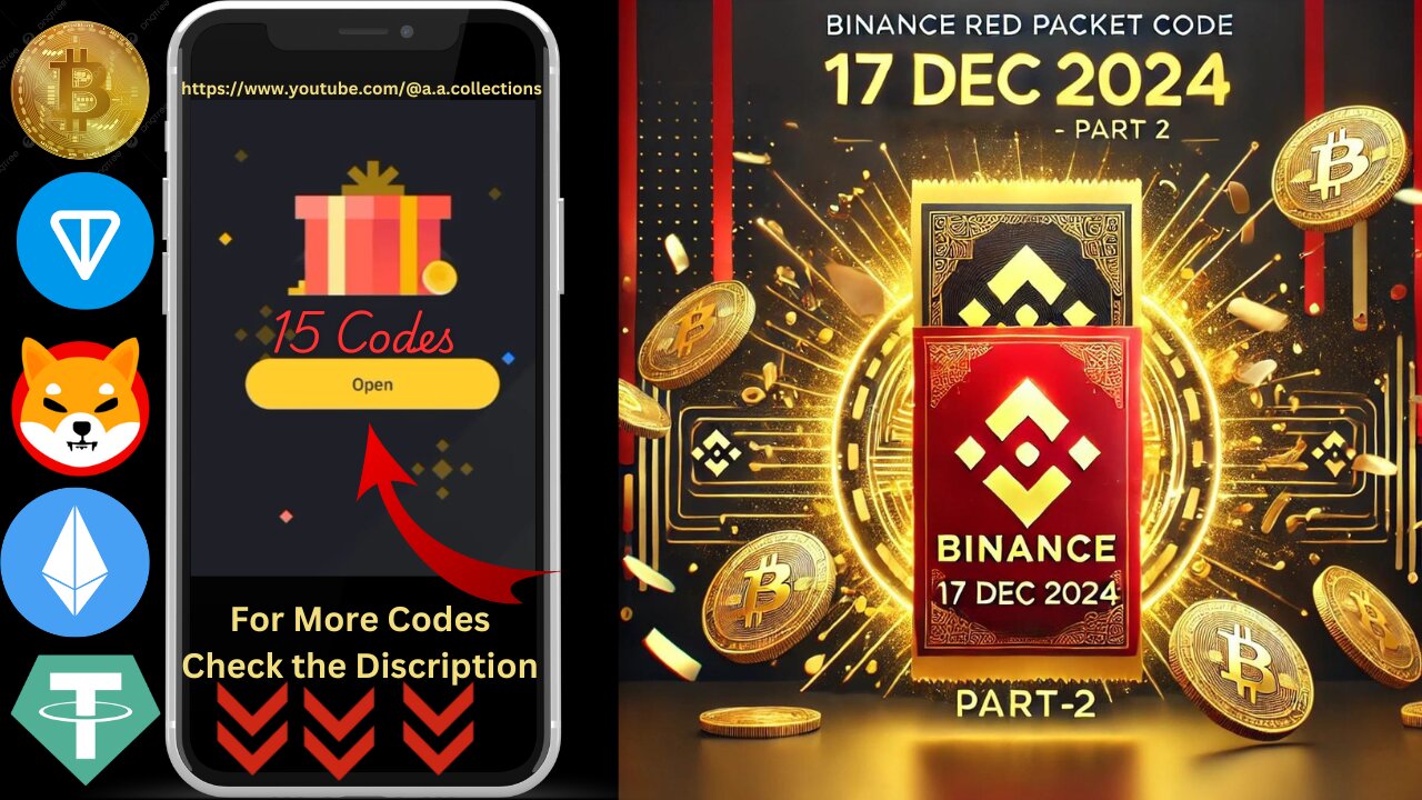 Binance Red Packet code Today 2024 Giveaway NOT TON TRX USDT BTC airdrops Gas Fee 17 Dec 2024 PART 2