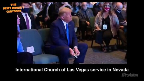 President Trump makes an offering at the church services.
