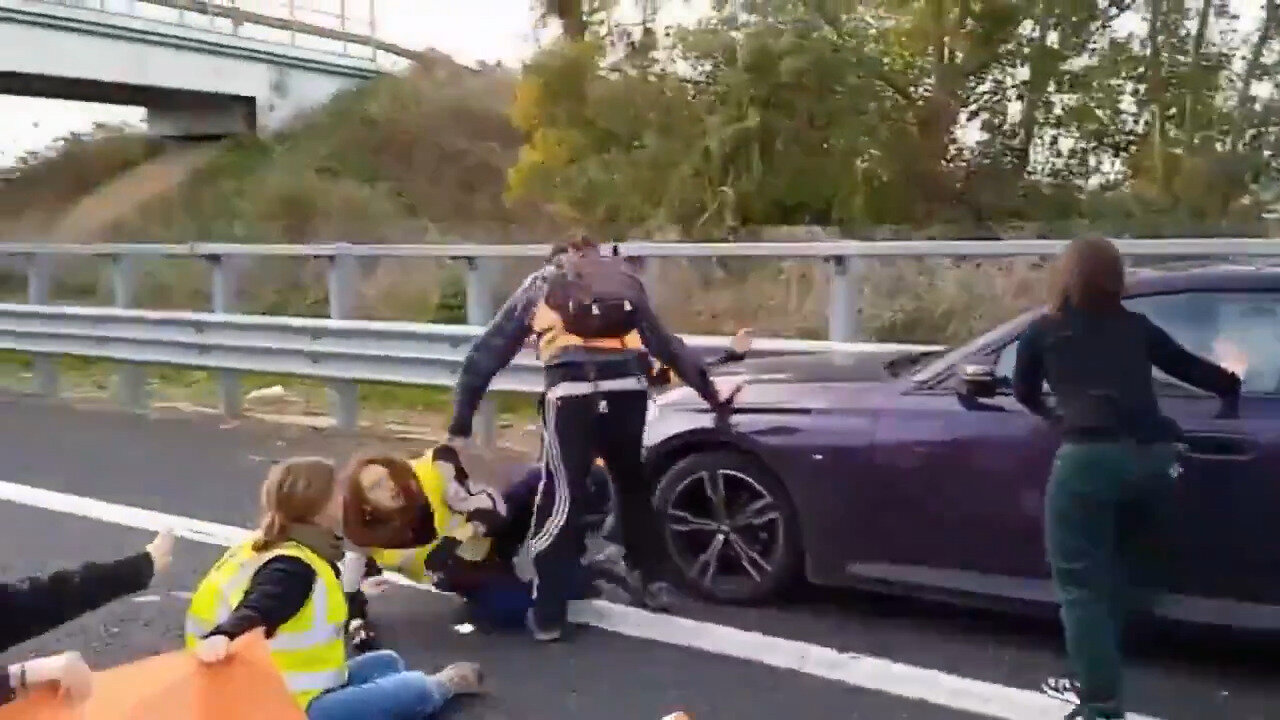 Italian Trying To Go To His Pregnant Wife Had To Crush Climate Activists Who Were Blocking The Road