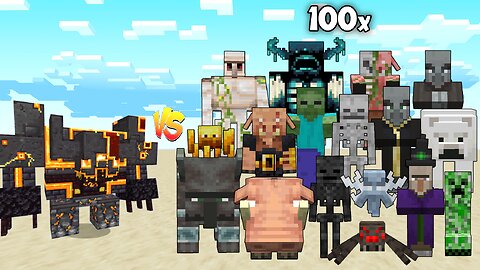 Netherite Monstrosity Vs 100/500x Minecraft Mobs