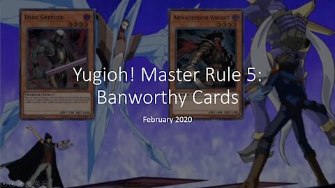 Yugioh! February 2020 Master Rule 5 Ban-worthy cards