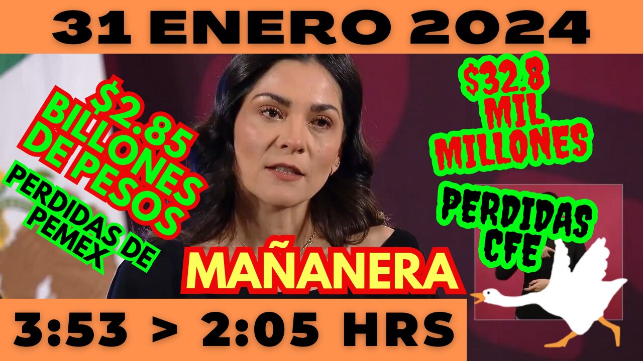 💩🐣👶 AMLITO | Mañanera *Miércoles 31 de enero 2024* | El gansito veloz 3:53 a 2:05.