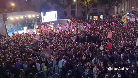 French Antifa NOW at Place de la République in Paris after Macron has LOST the election