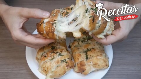 PÃO DE ALHO CREMOSO CASEIRO | RECEITAS DE FAMÍLIA OFICIAL