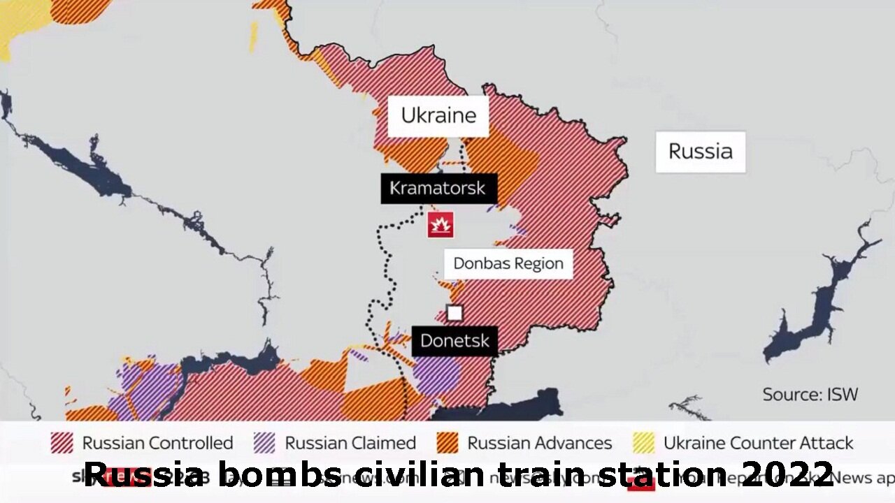 Russia bombs civilian train station 2022