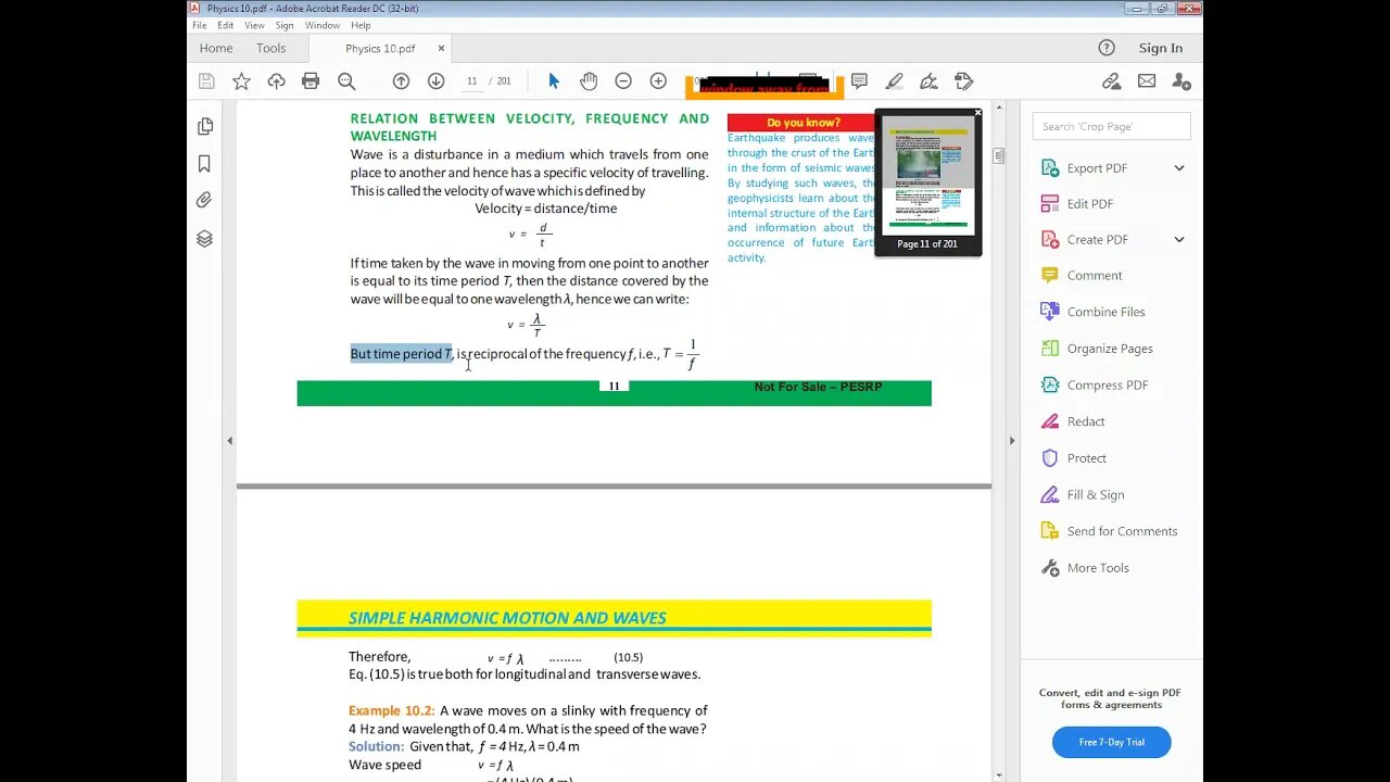 PHYSICS Class 10th Lecture#5 Relation between velocity, frequency and wavelength