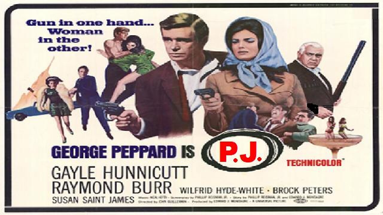 P.J. 1967 George Peppard is a Hapless Private Eye Always Having Lots of Trouble FULL MOVIE HD & W/S