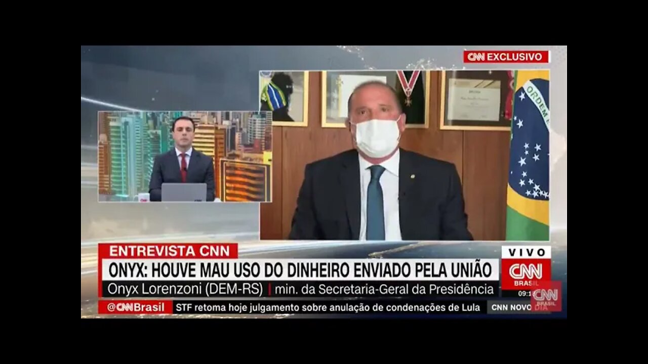 Ministro ONYX ALMOÇA e JANTA JORNALISTA da CNN ao falar do mau uso do dinheiro enviado pela União!