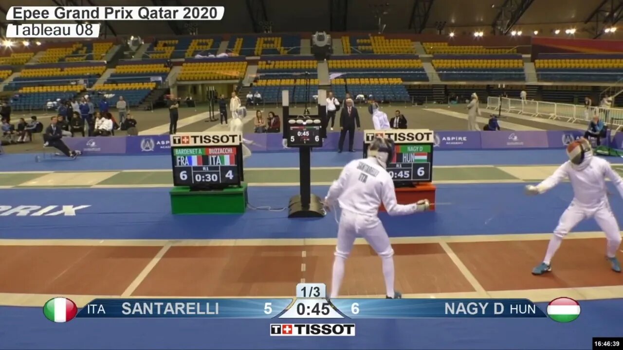 Epee Fencing - Relentless! Emotions running high! | Santarelli A vs Nagy D