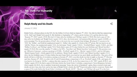 Death of Ralph Neely #gematria #truth #numerology #kabbalah #nfl #football #nflfootball