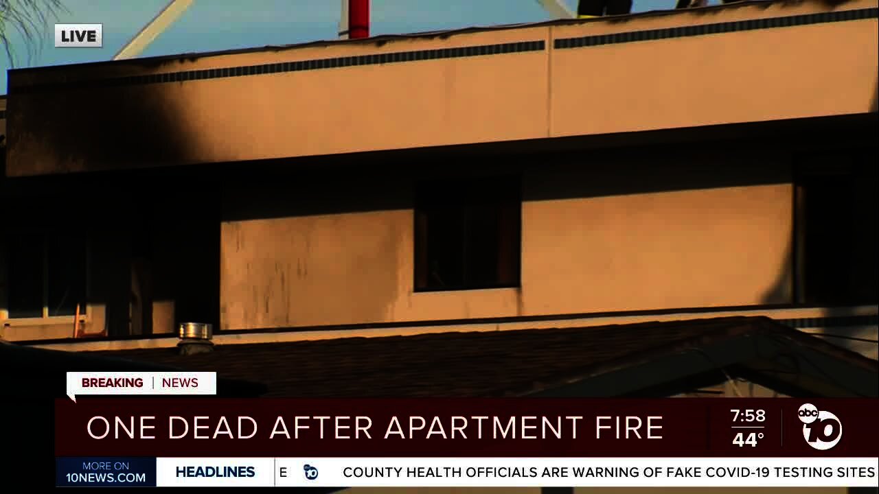 1 person dead after fire at Imperial Beach apartment fire