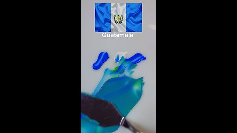 ASMR Mixing the colors of the Guatemalan flag
