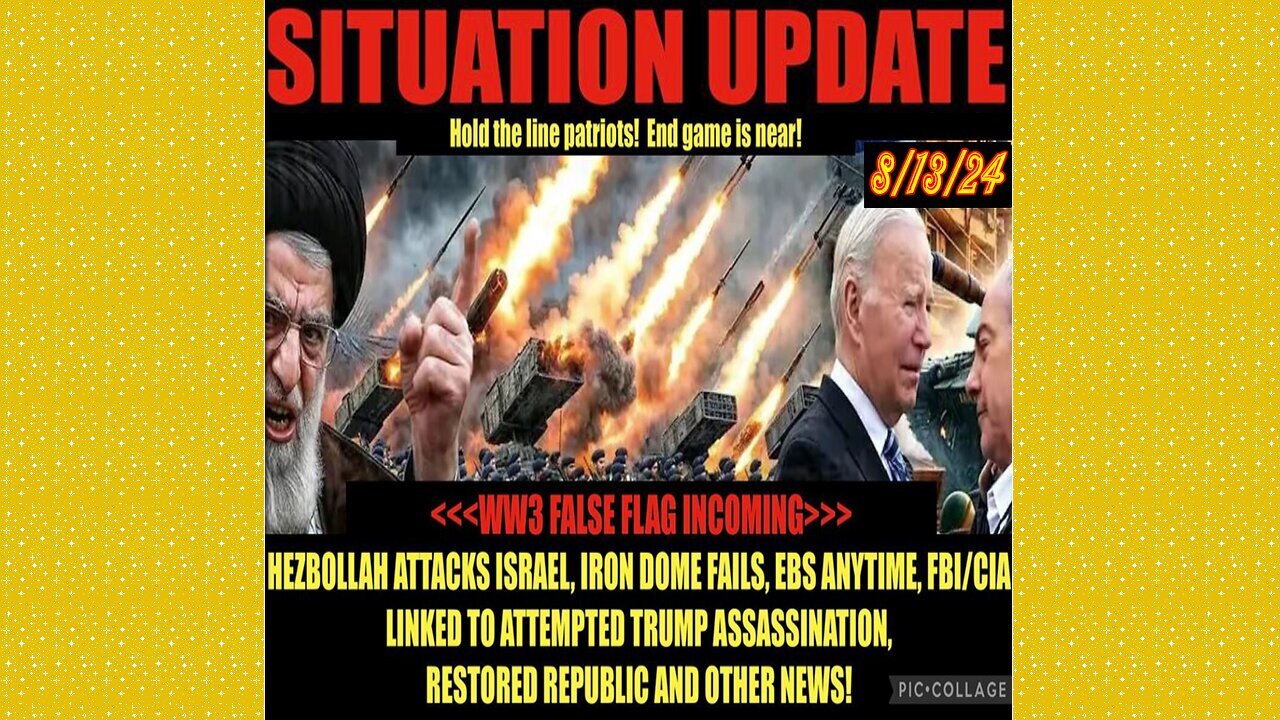 SITUATION UPDATE 8/13/24 - WW3 False Flag & Ebs Imminent, Vt Intel, No way out