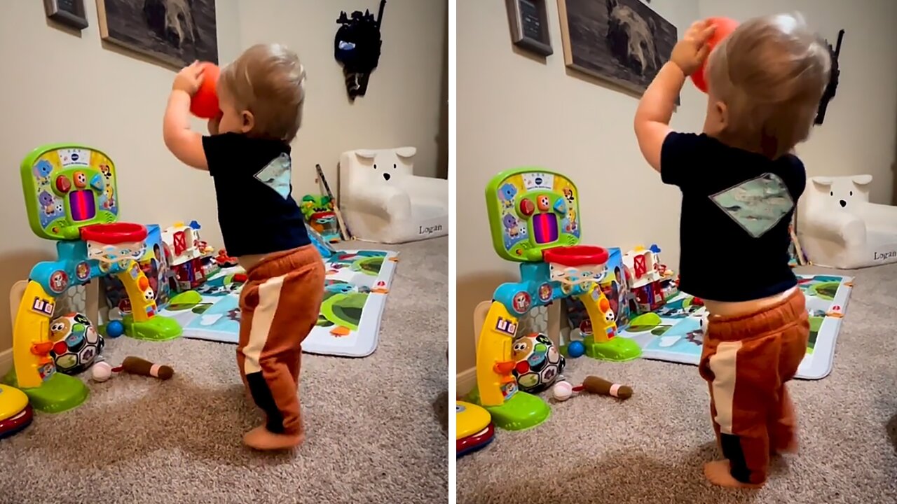 Baby Scores His First Fadeaway Jump Shot