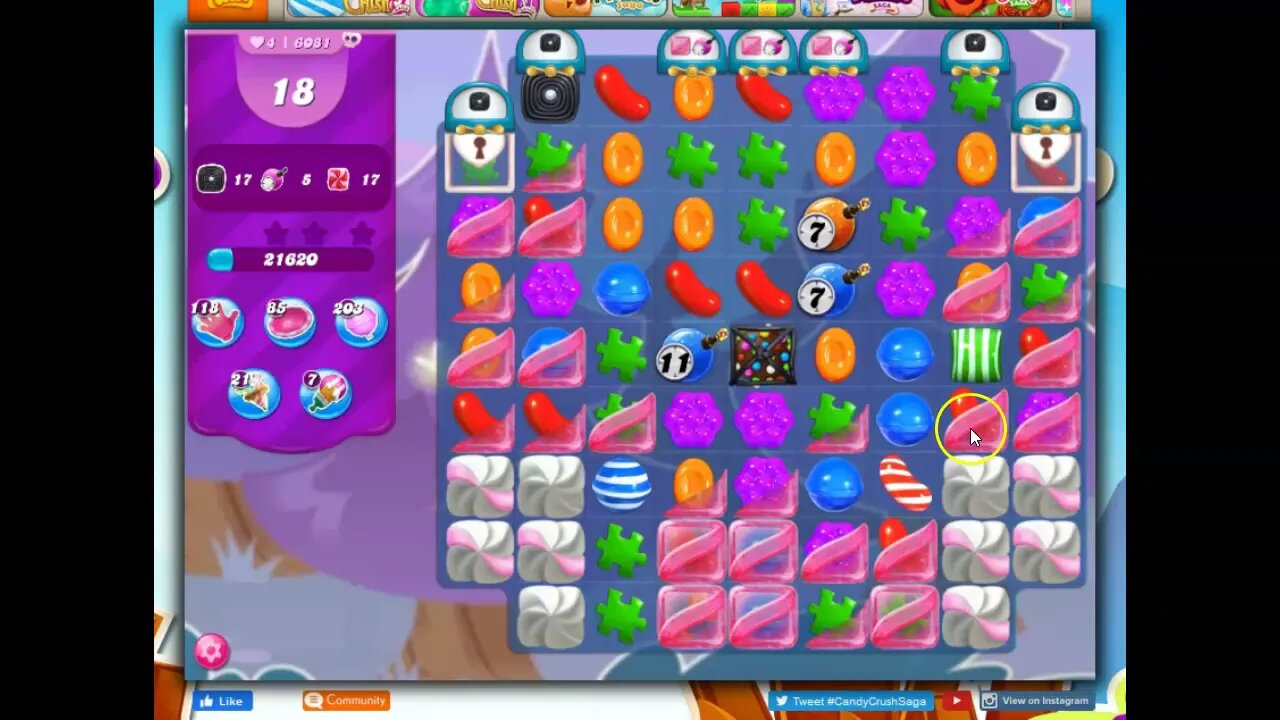 Candy Crush Level 6081 Talkthrough, 30 Moves 0 Boosters