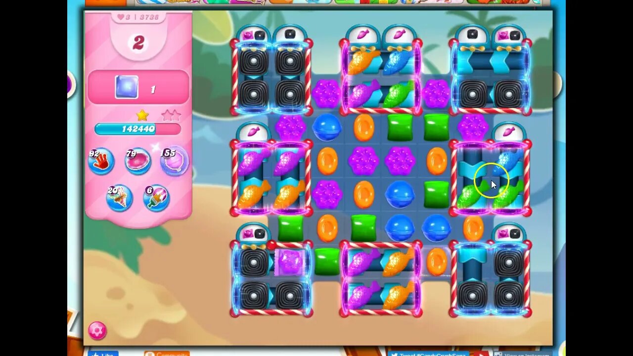 Candy Crush Level 3738 Talkthrough, 20 Moves 0 Boosters