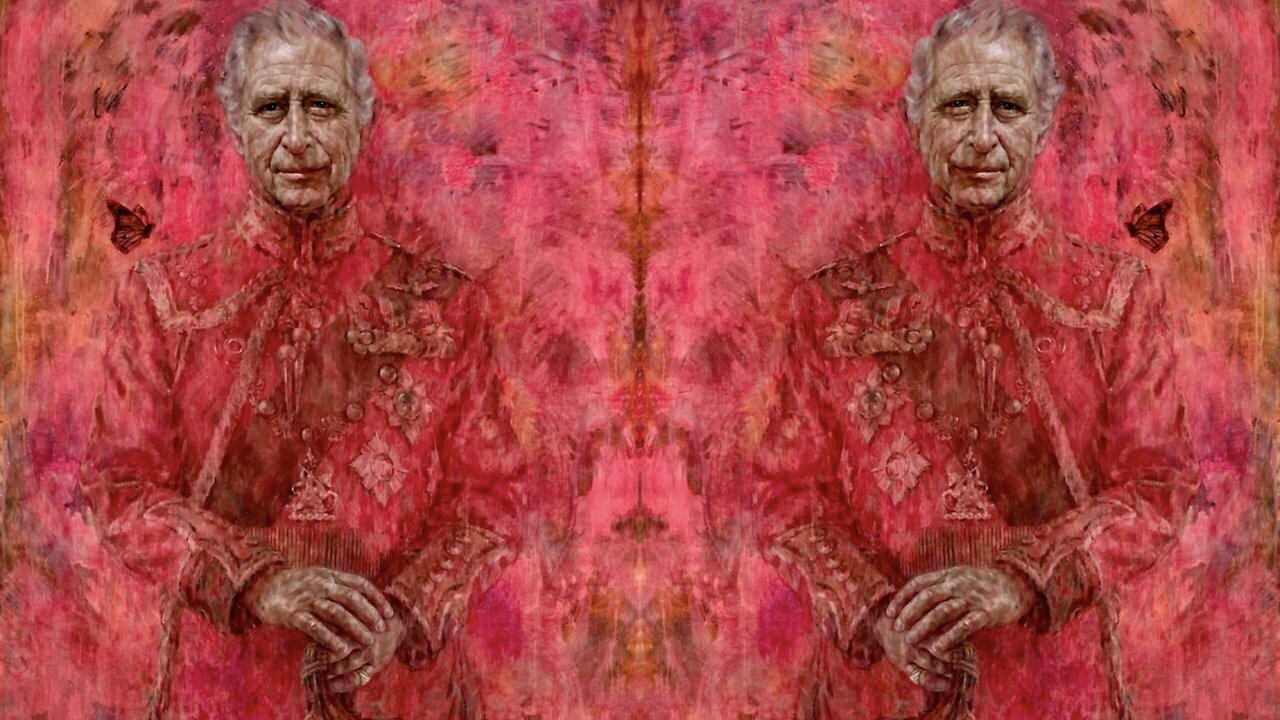 King Charles Mirrored Crimson Bloody Portrait