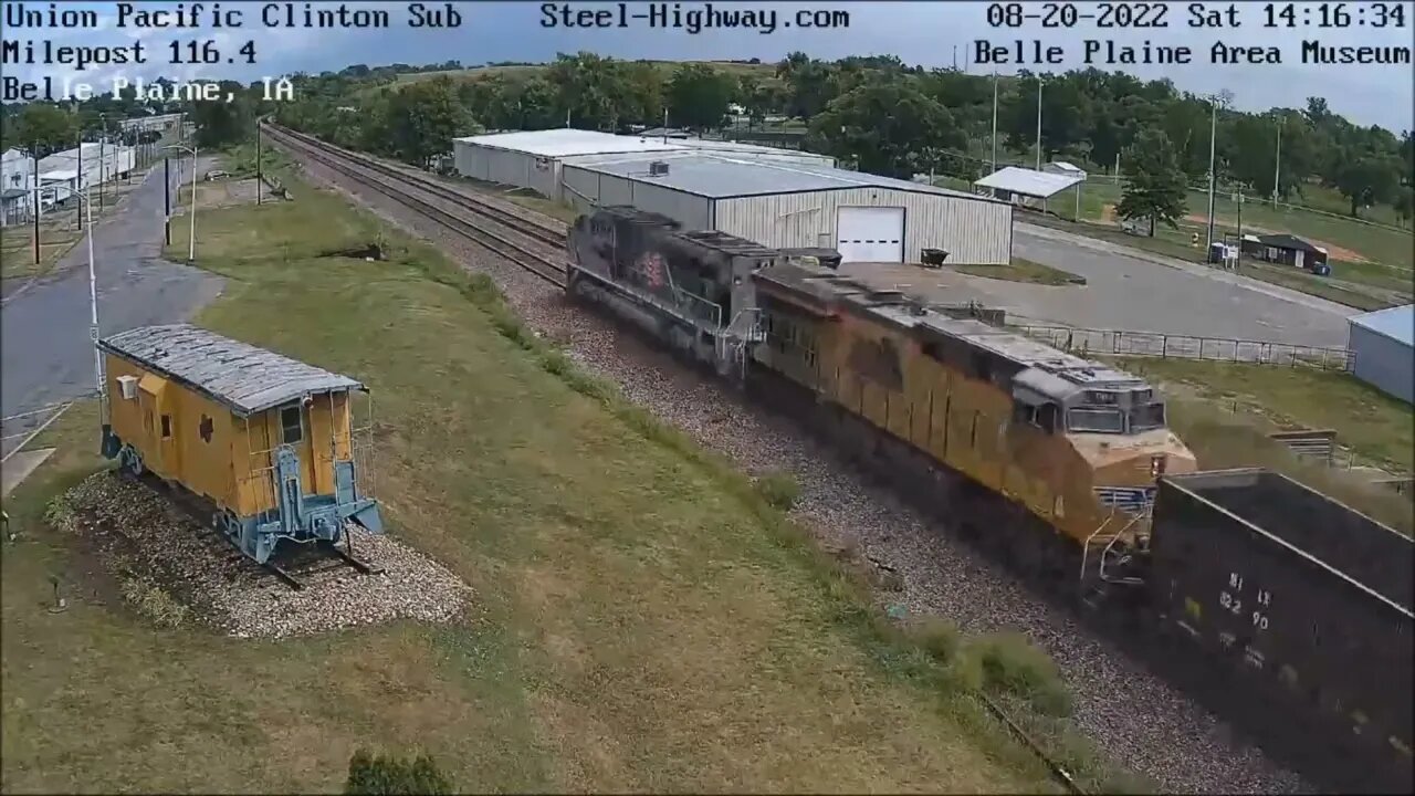 UP1943 Leading EB Coal Drag in Carroll, Belle Plaine and Grand Mound, IA on August 20, 2022