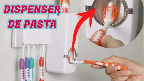 DISPENSER PARA PASTA DE DENTES + Suporte para suas escovas, TUDO ISSO FÁCIL DE INSTALAR