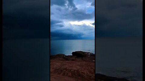 A storm coming at the beach