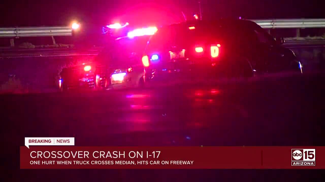 Crossover crash on I-17 leaves at least one injured