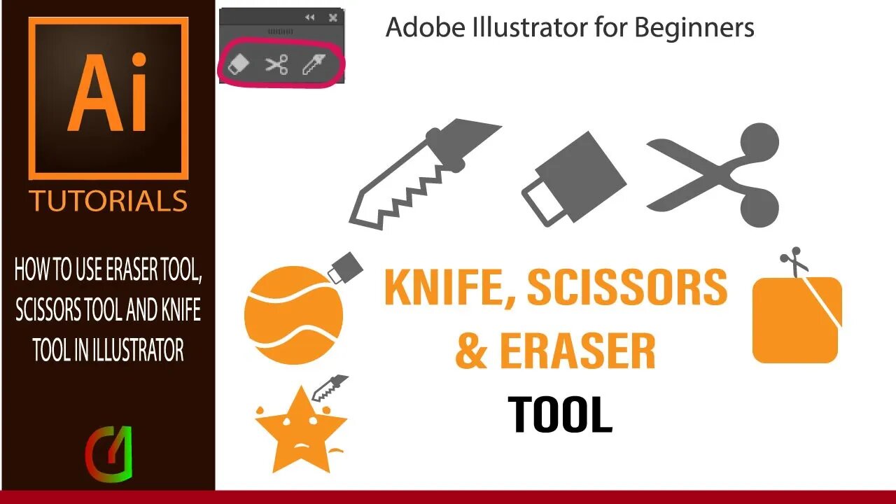 Illustrator CC Tutorial : Eraser Tool, Scissor Tool and Knife Tool | Bangla Tutorial |