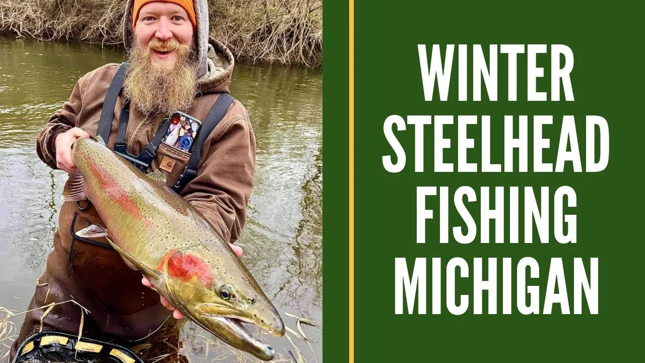 Winter Steelhead Fishing Michigan / Float Fishing For Rainbow Trout / Big Steelhead Fishing