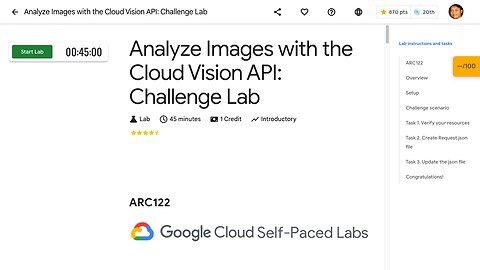 Analyze Images with the Cloud Vision API: Challenge Lab ARC122