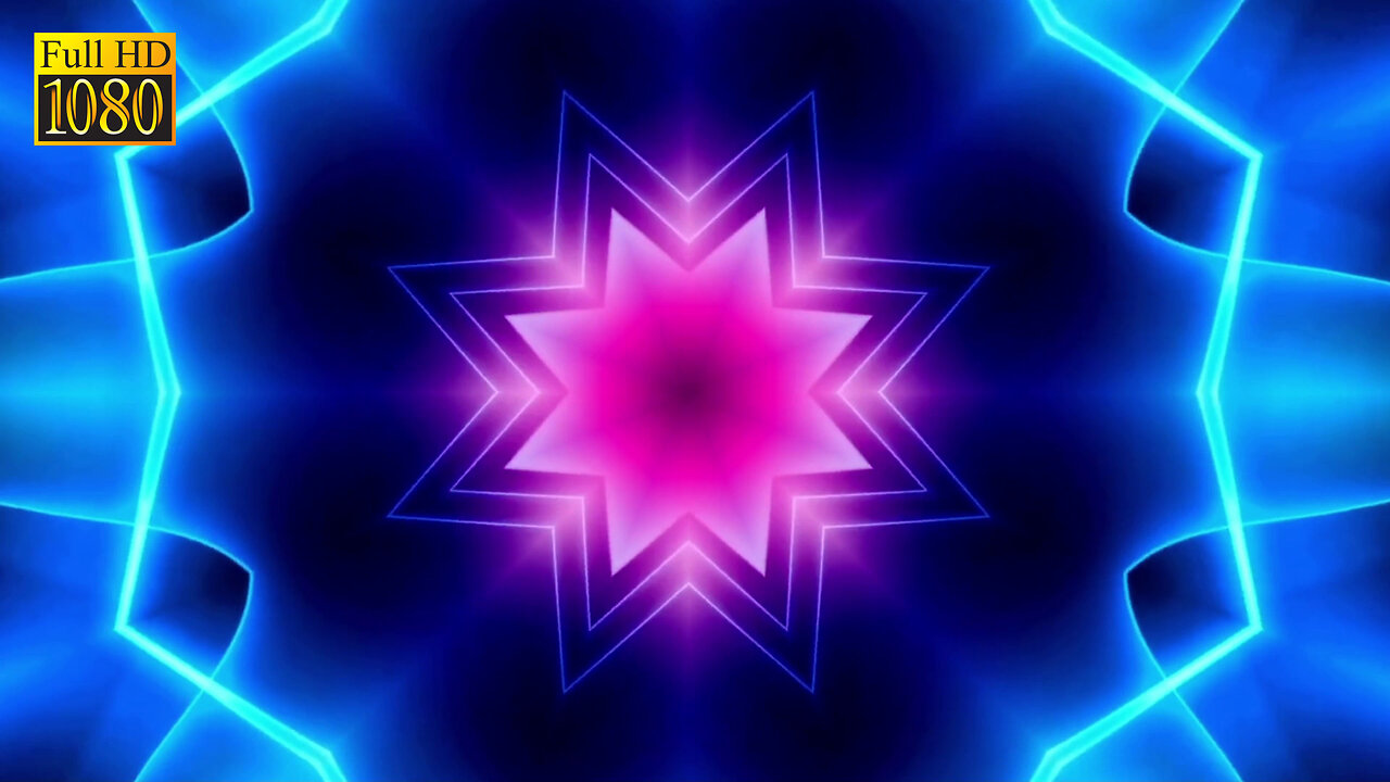 1 Hours ScreenSaver - NEON Kaleidoscope