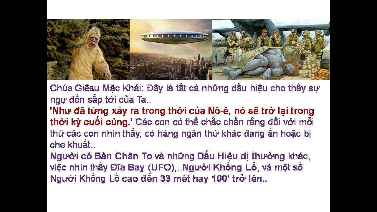 Đây là tất cả những dấu hiệu của Sự Ngự đến của Ta.. Giống Như trong ngày của Nô-ê. (Clare)
