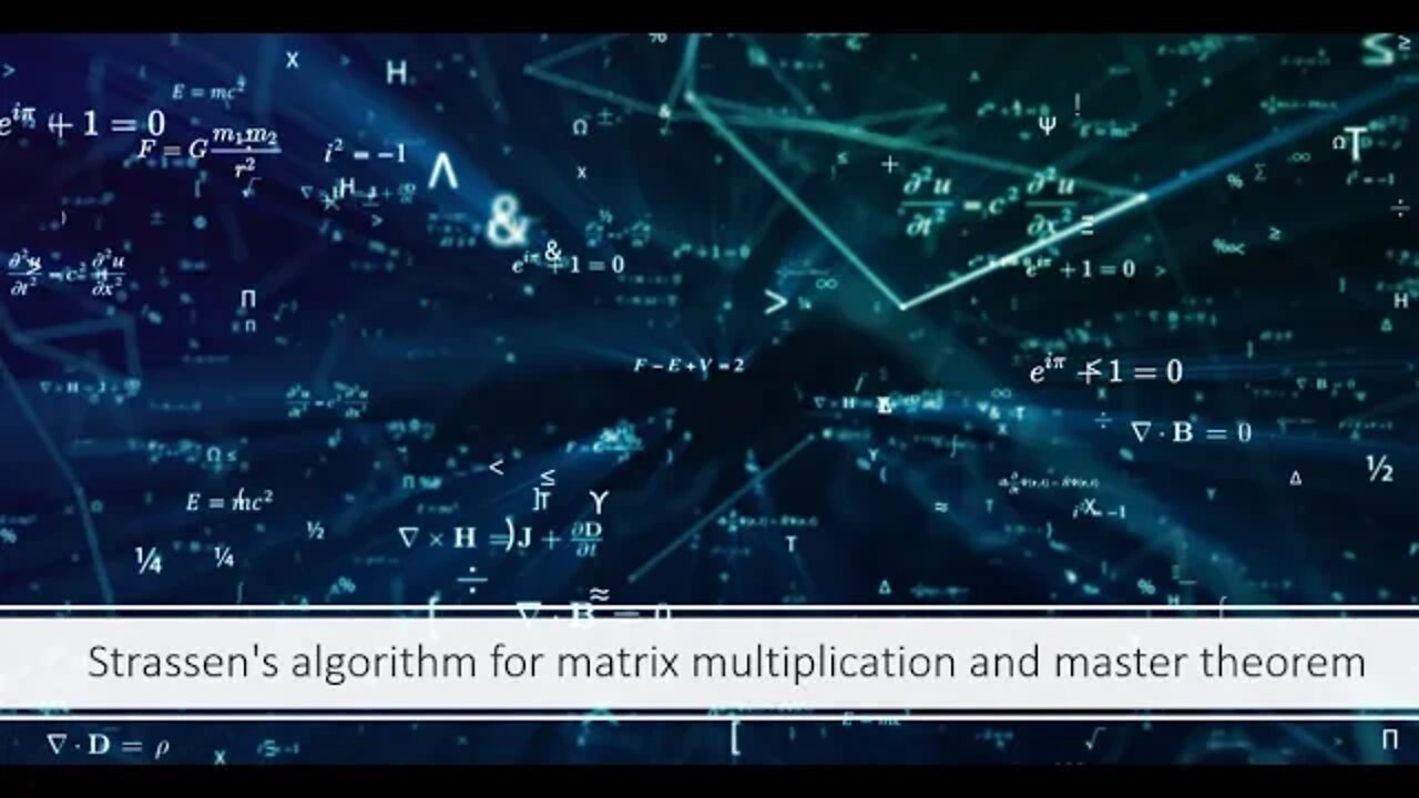 Strassen's algorithm for matrix multiplication and master theorem