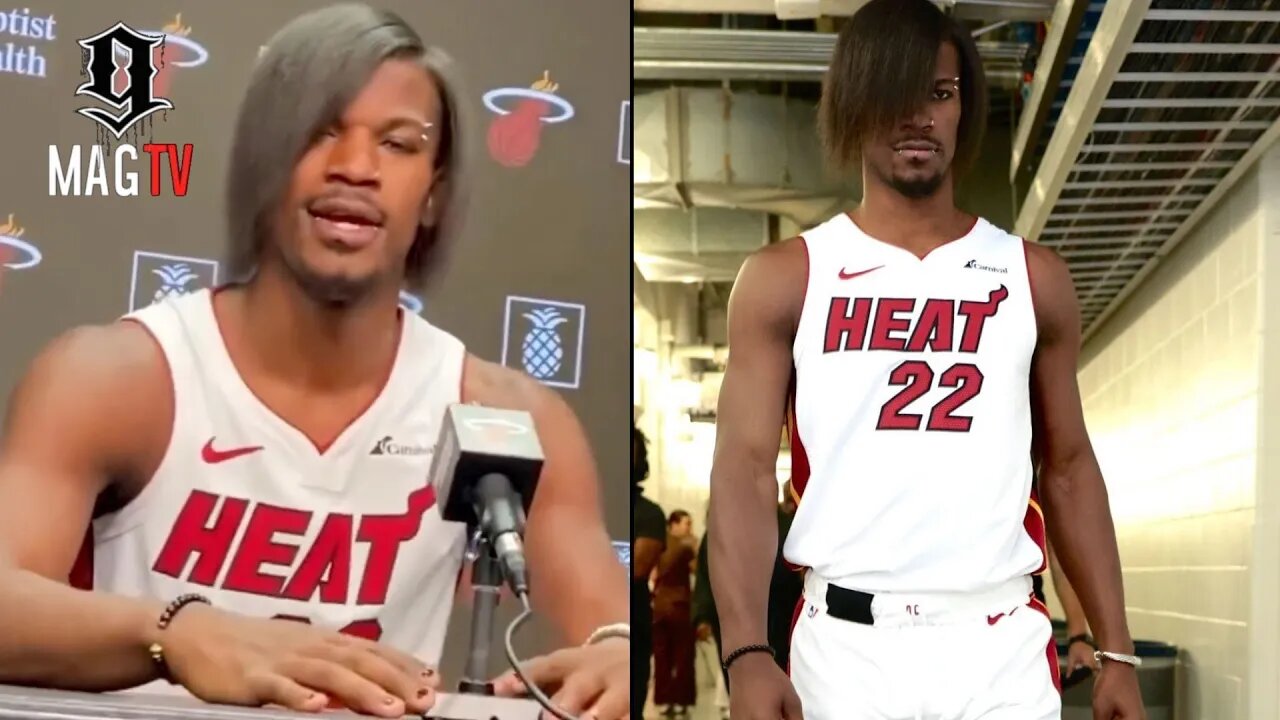 Jimmy Butler Shows Up To Miami Heat Media Day Wit A Perm In His Hair! 💁🏾‍♂️