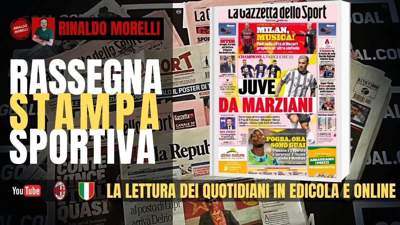 Parte la Champions, Milan a Salisburgo e Atalanta in testa. Rassegna Stampa ep.124 | 06.09.22