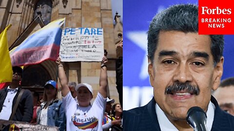 JUST IN: Venezuelan Protesters Gather In Bogota, Colombia In Opposition To Maduro's Presidency