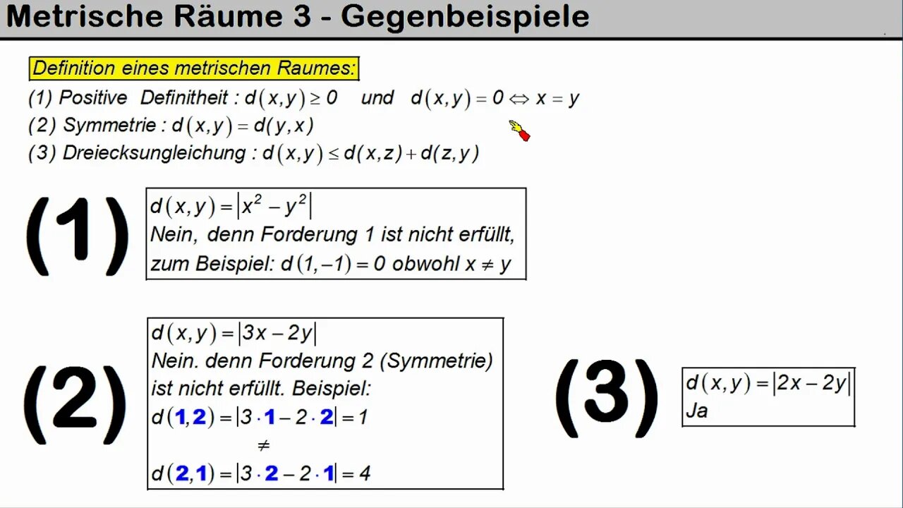 Metrische Räume 3 ►Gegenbeispiele