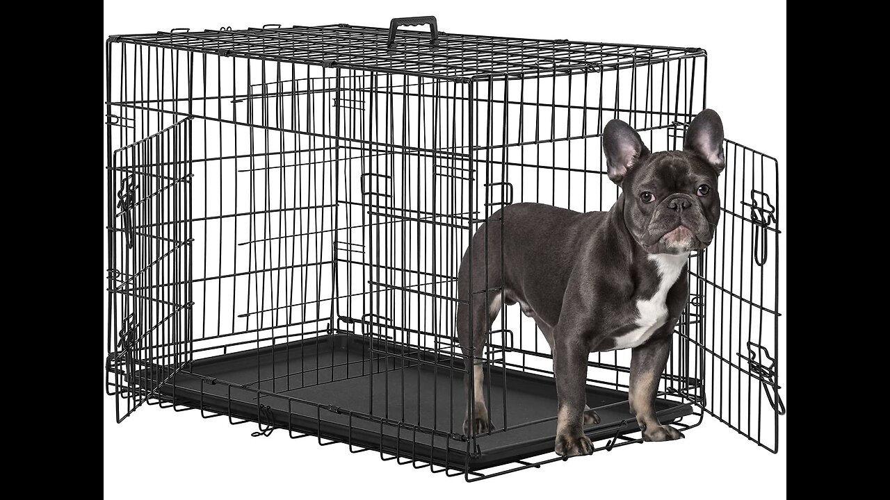 Review Large Dog Crate Dog Cage Medium Dog Kennel Animal Pet Crate Pet Cage Metal Wire Double D...