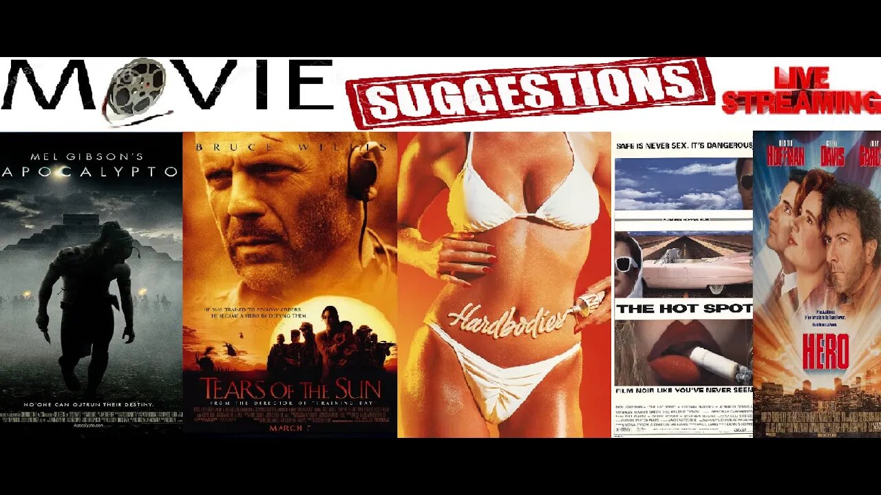 Monday Movie Suggestions Stream ft. Apocalypto, Tears of the Sun, Hardbodies, The Hot Spot, Hero