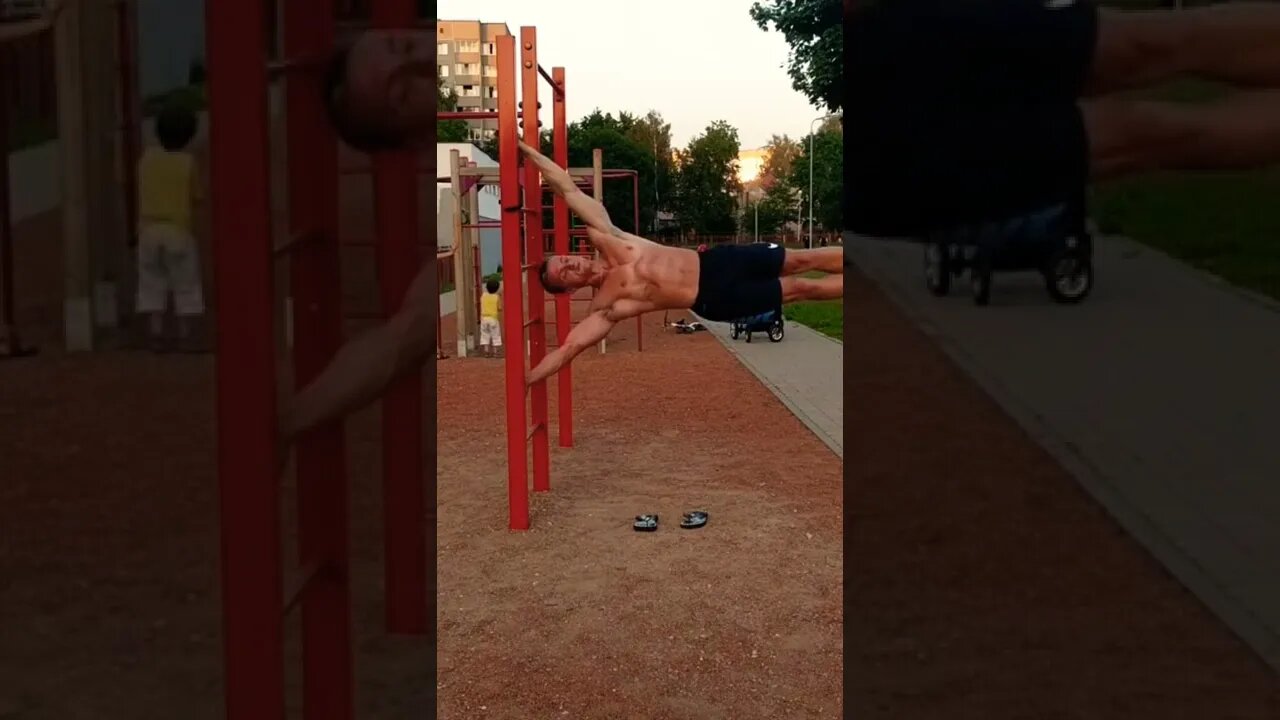 💥 HUMAN FLAG TRAINING 🏳️ #shorts #calisthenics #humanflag