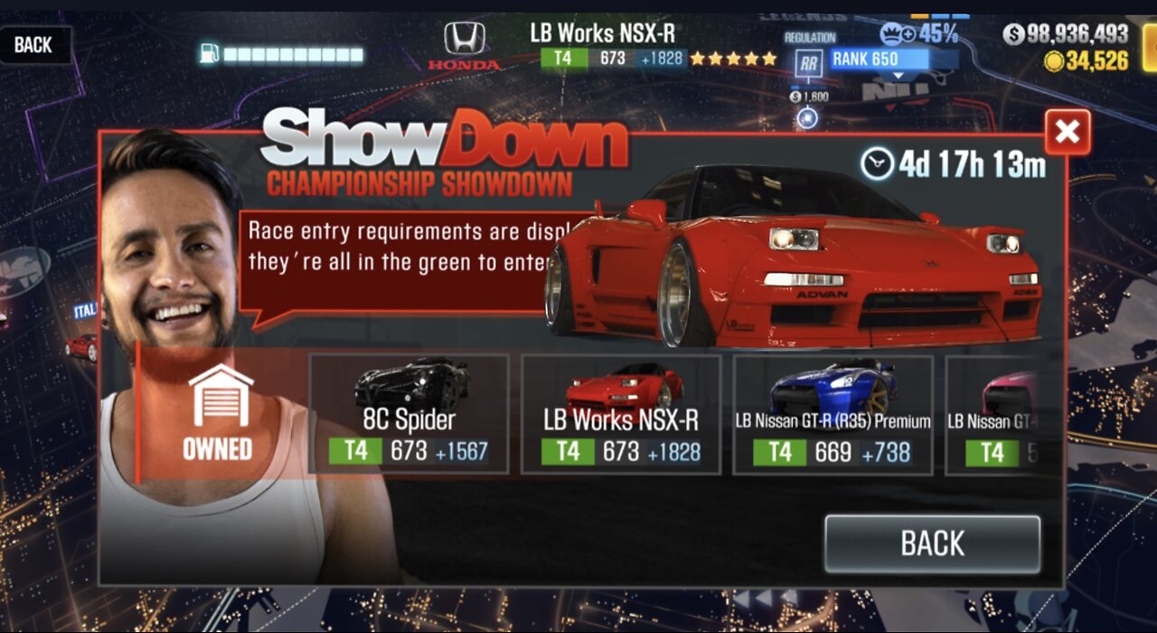 CSR 2 | Championship Showdown | Honda LB Works NSX-R