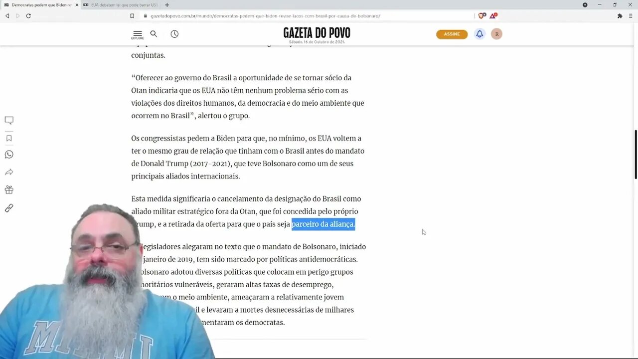 Deputados democratas pedem que Biden rompa com o Brasil — PETER TURGUNIEV