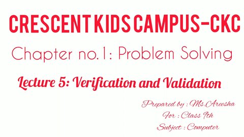 Class 9 Computer Lecture 5 Verification and validation
