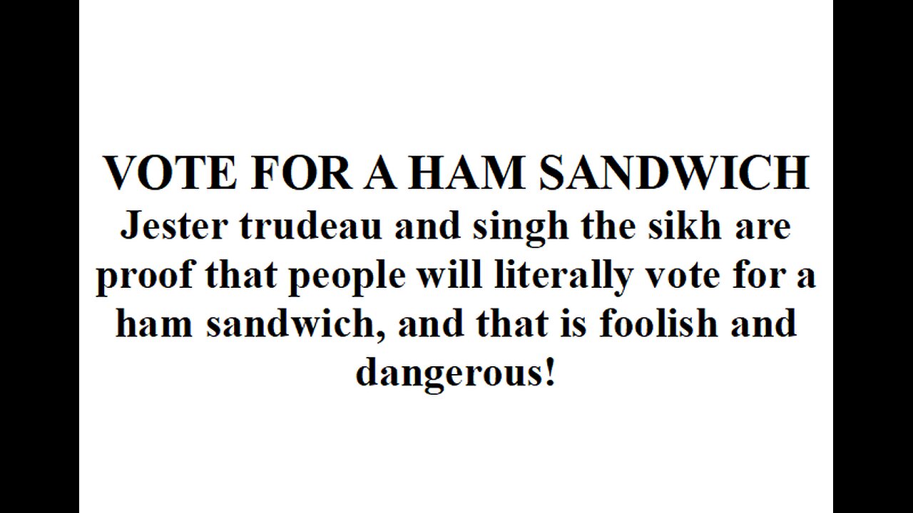 VOTE FOR A HAM SANDWICH